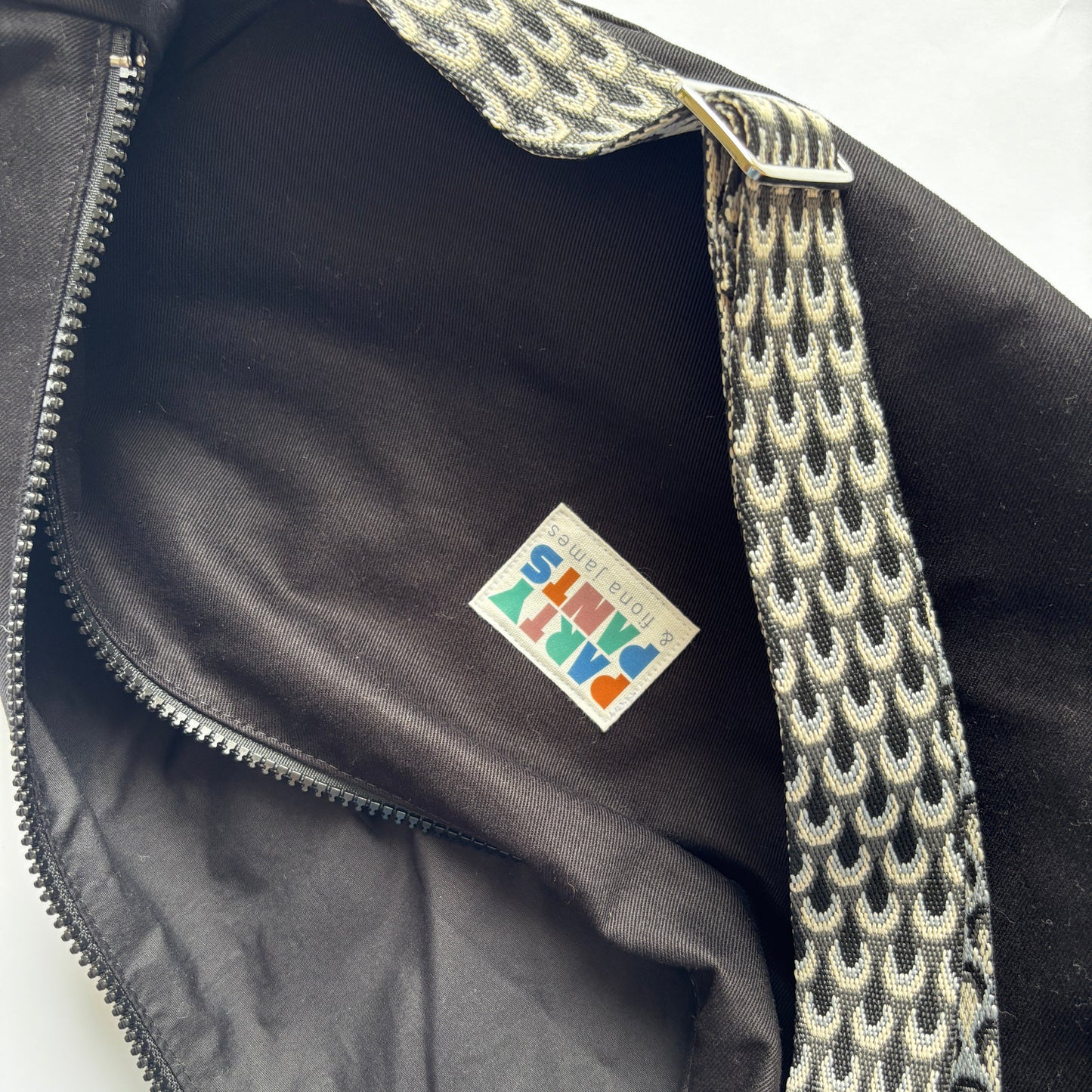 Black and grey moon bag