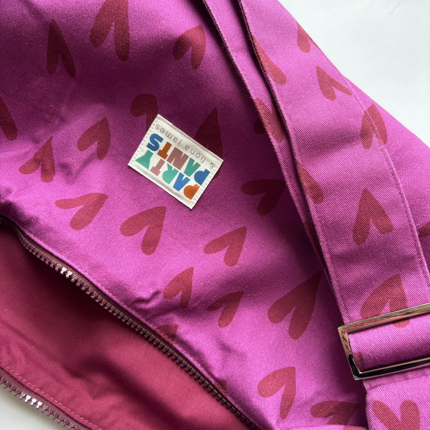 Burgundy heart moon bag