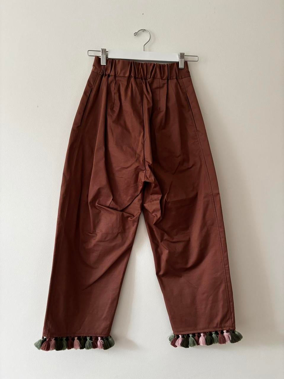 Pink trousers with tassels 8