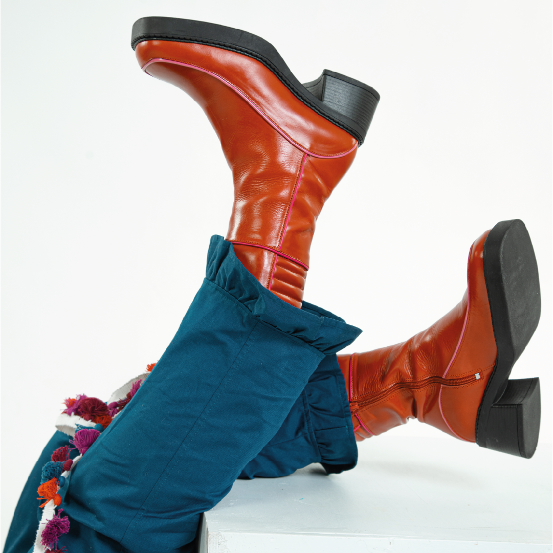 A photo of Robin modelling our 'For the frill of it' Party Pants