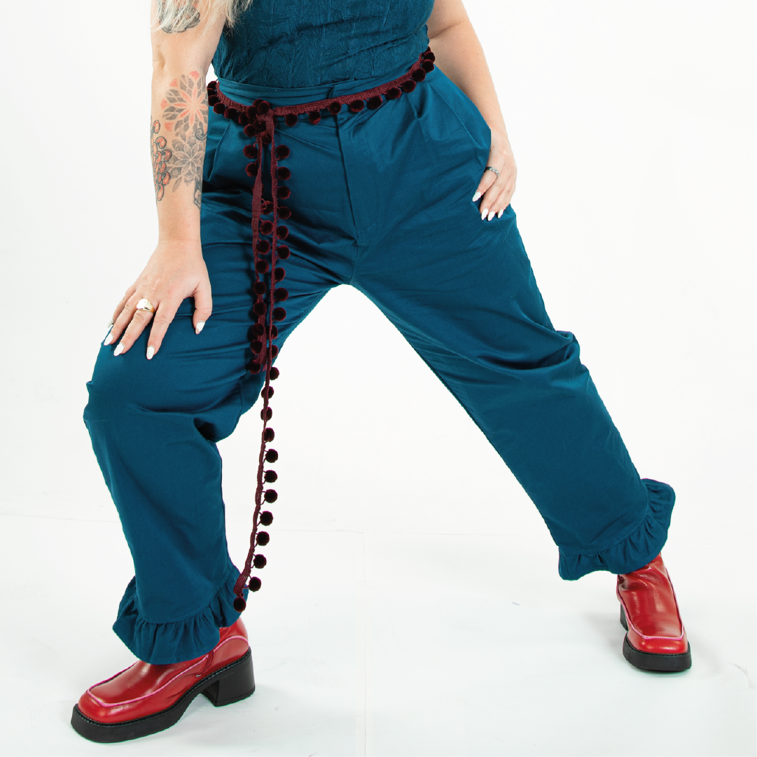 A photo of Robin modelling our 'For the frill of it' Party Pants