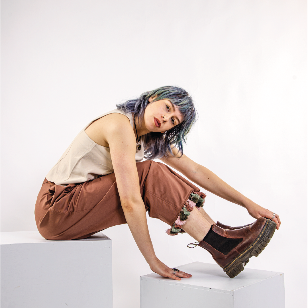 A photo of Amy modelling our 'Worth the tassel' Party Pants