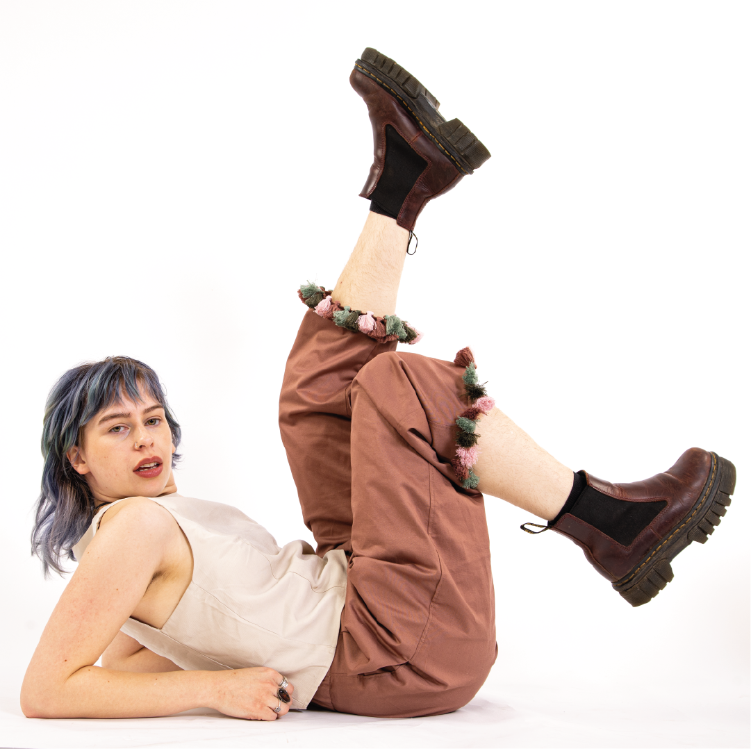 A photo of Amy modelling our 'Worth the tassel' Party Pants