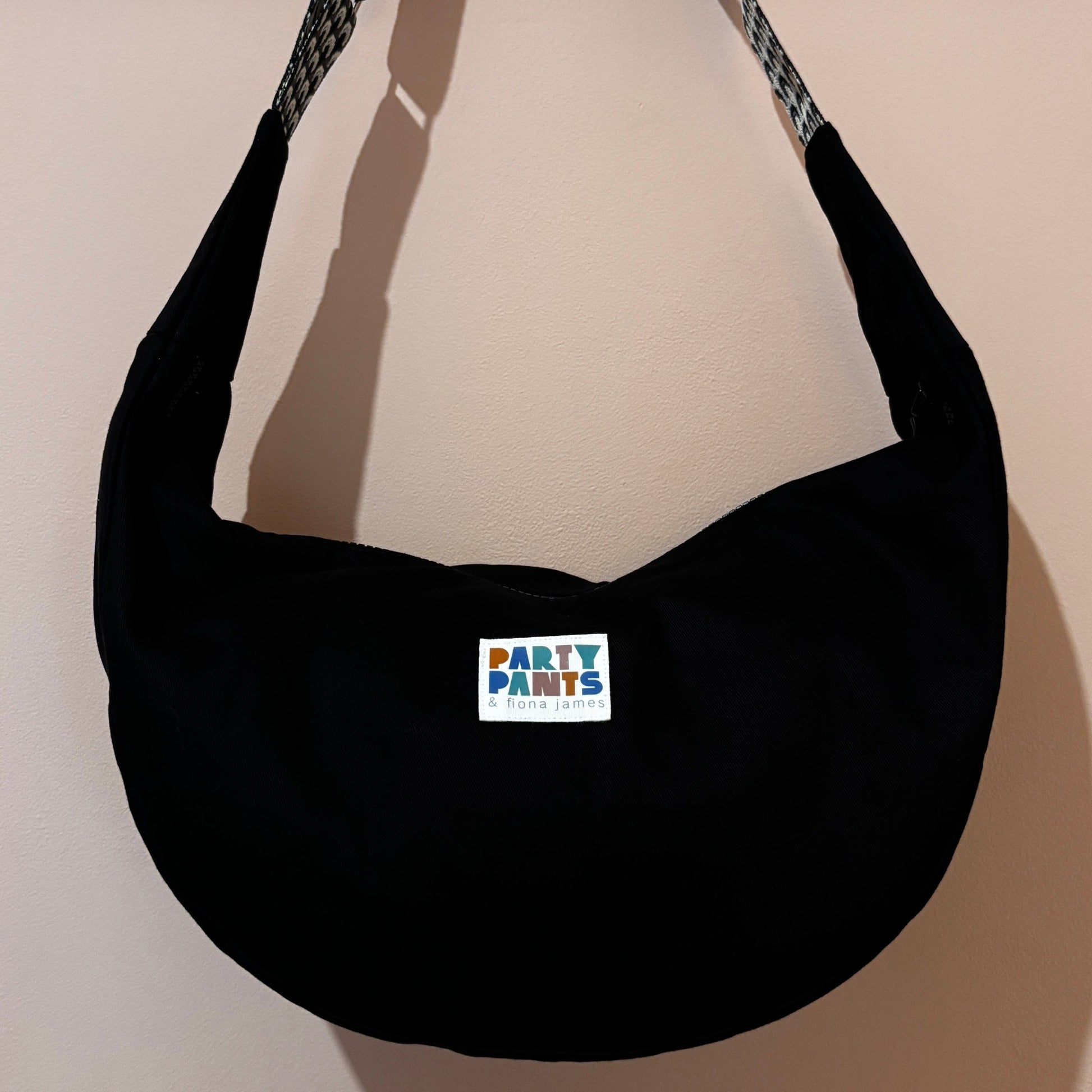 Black and grey moon bag