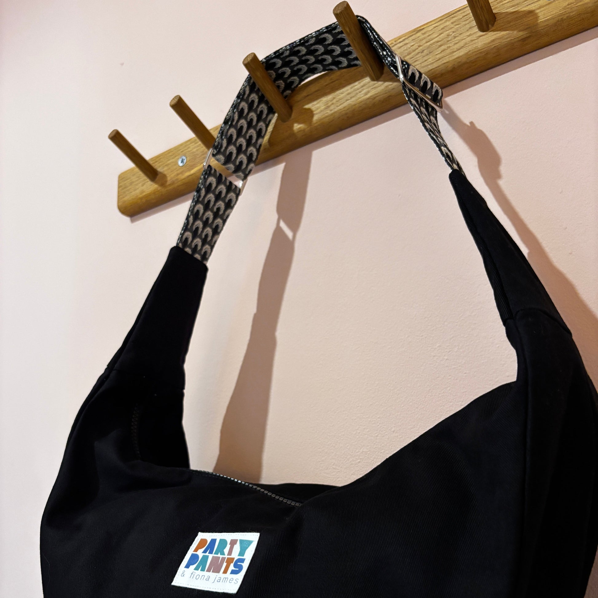 Black and grey moon bag