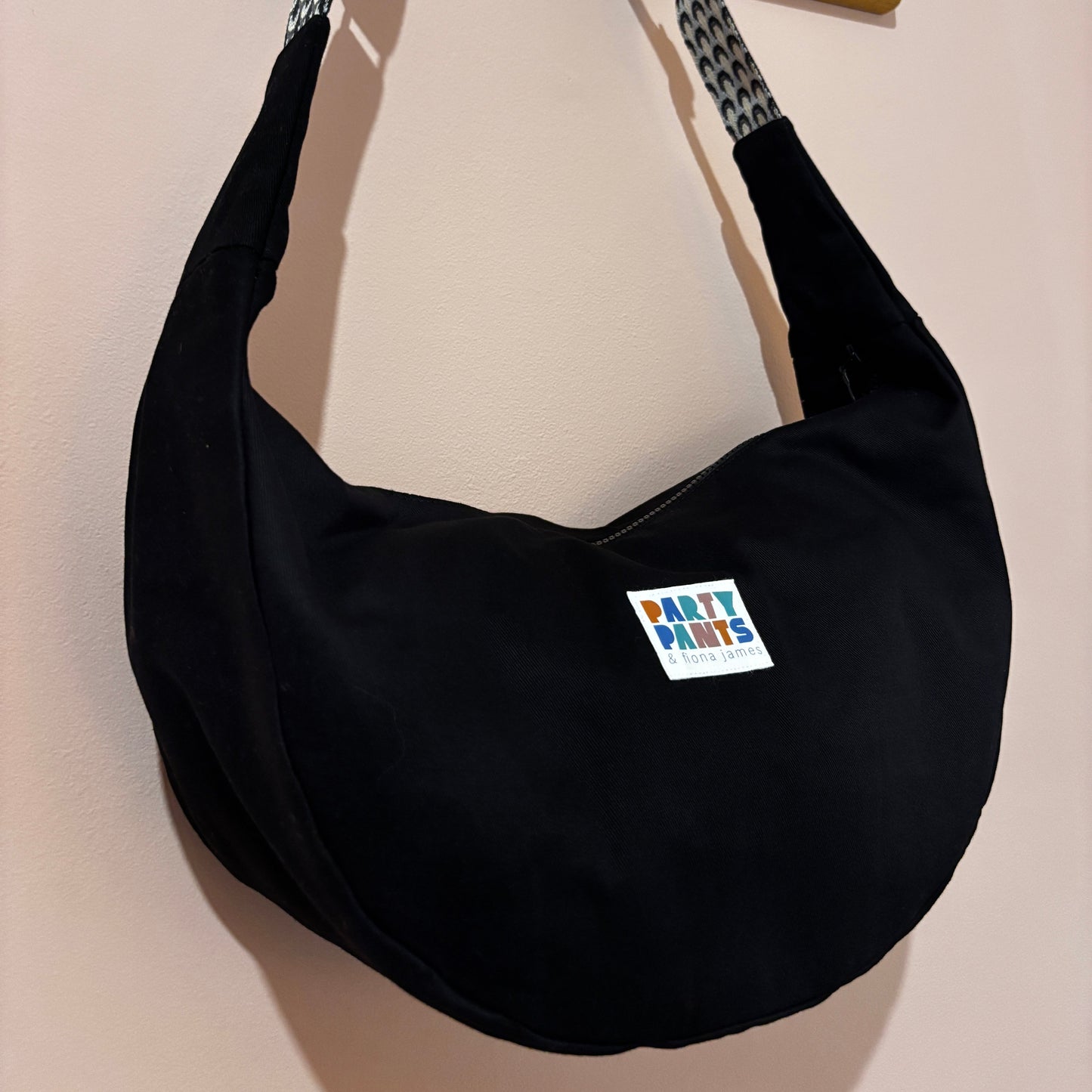 Black and grey moon bag