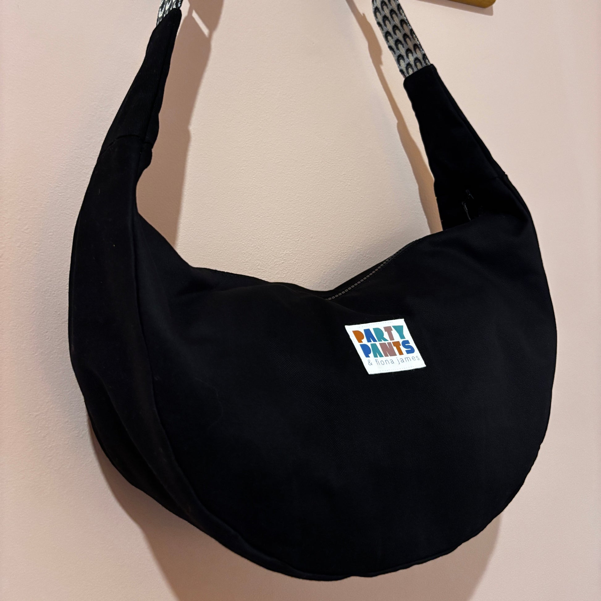 Black and grey moon bag