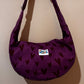 Burgundy heart moon bag