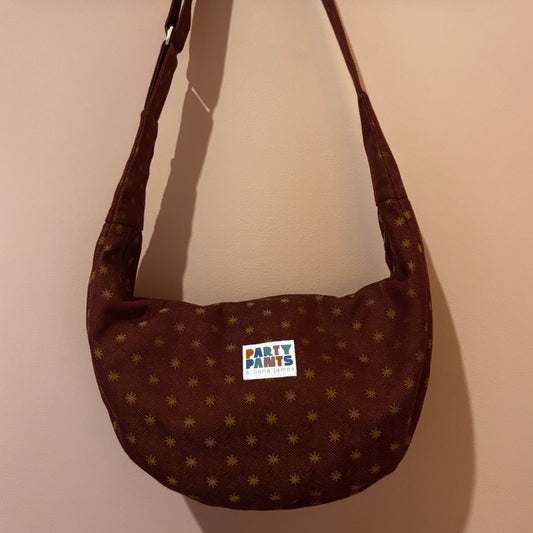 Burgundy stars moon bag