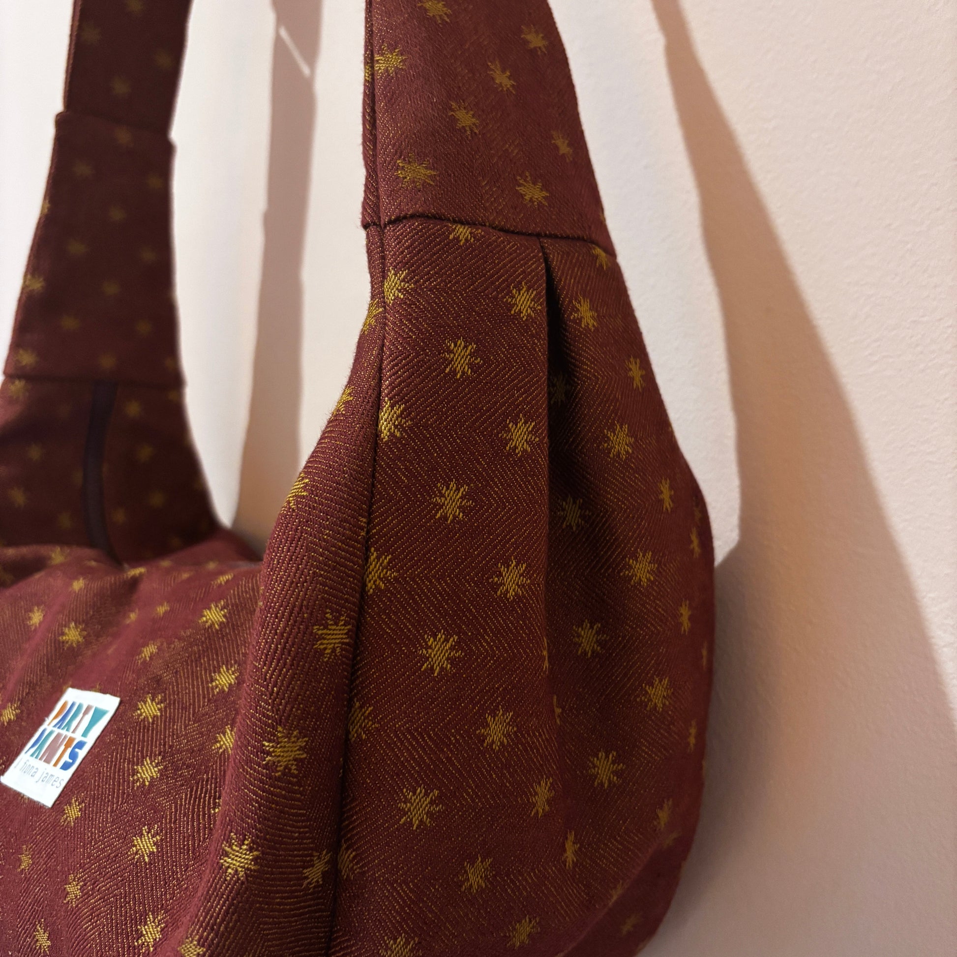 Burgundy stars moon bag
