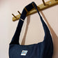 Dark blue denim moon bag