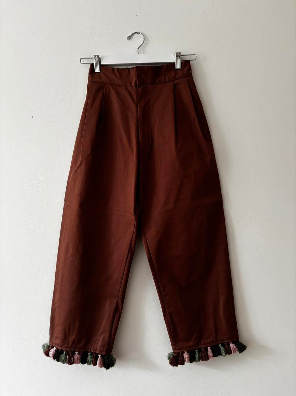 Pink trousers with tassels 8