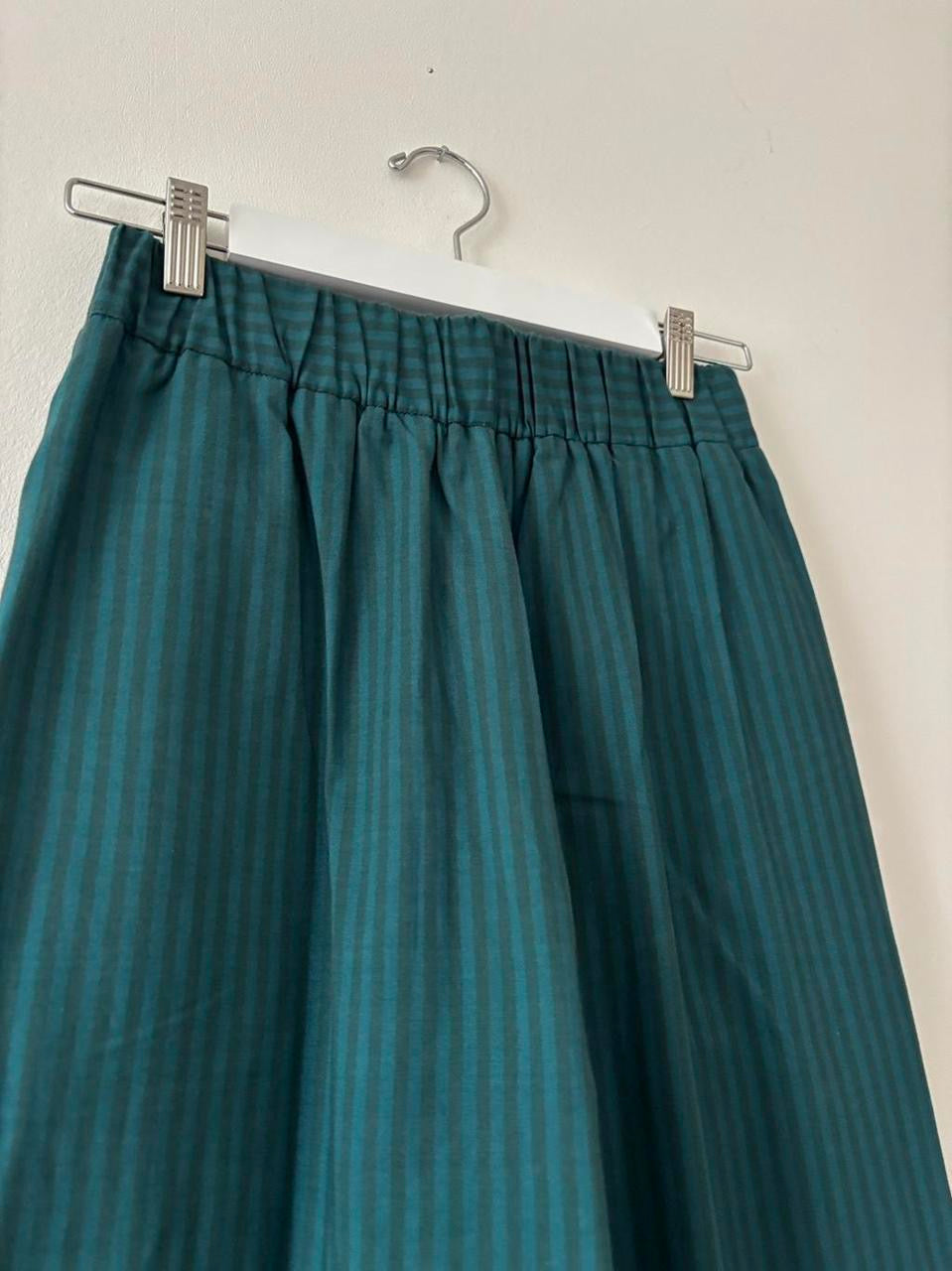 Green stripe trousers with frill 12