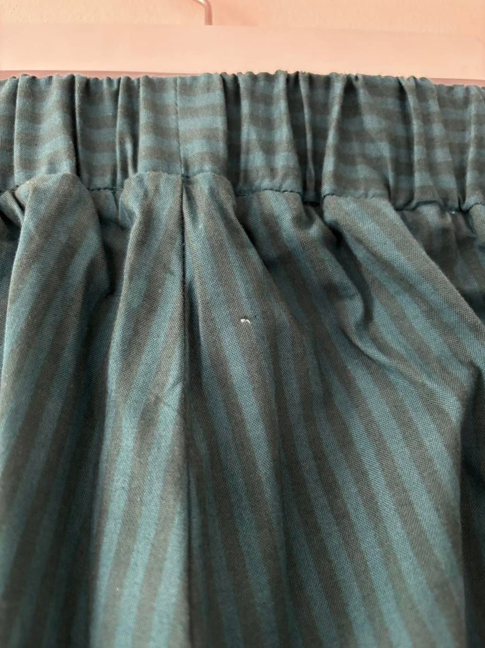Green stripe trousers with frill 12