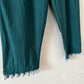 Green stripe trousers with pom poms 12