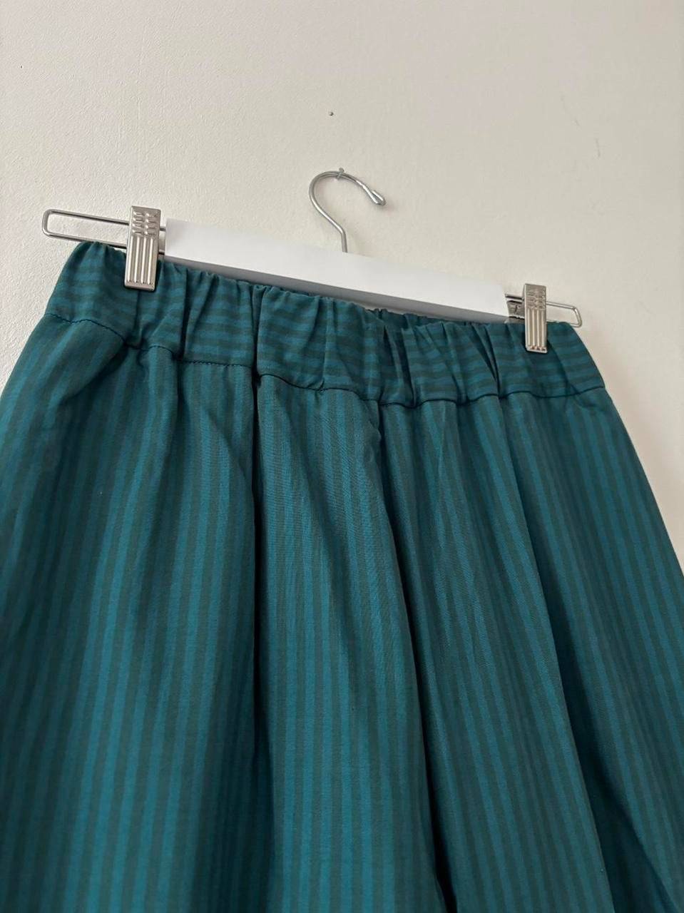 Green stripe trousers with pom poms 12