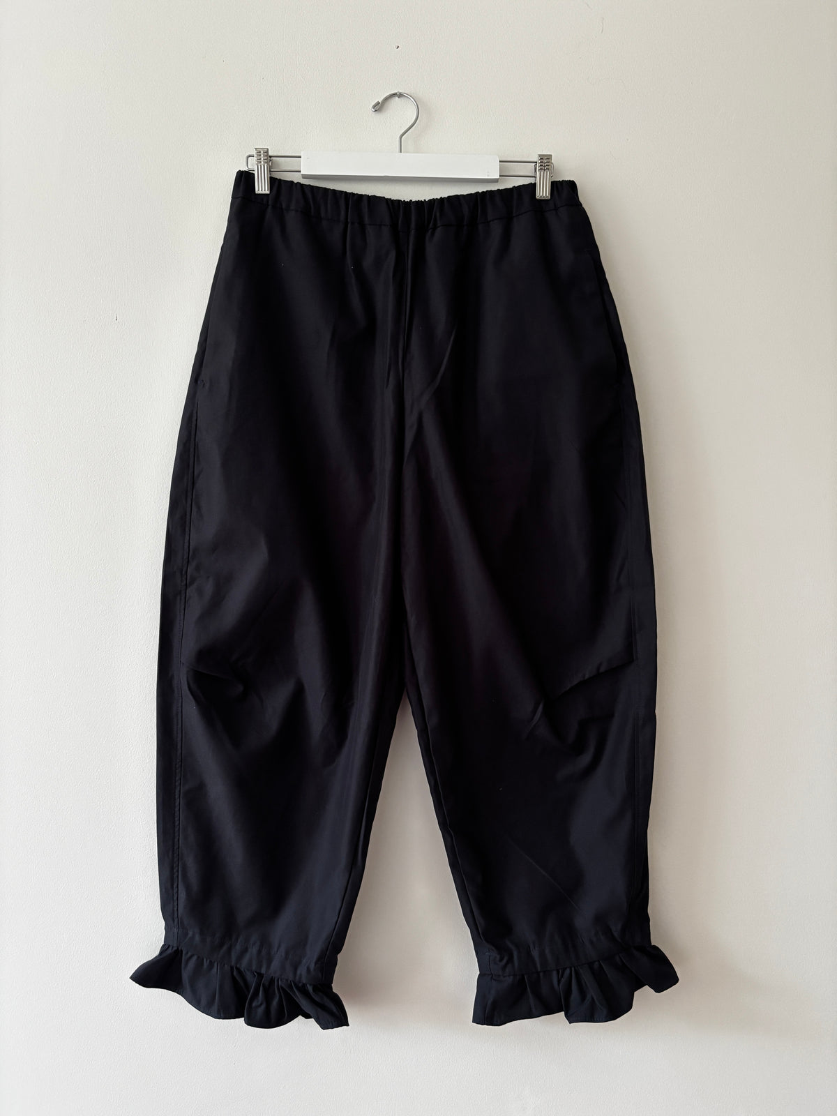 Navy Barrel Leg Trousers with Frill 14