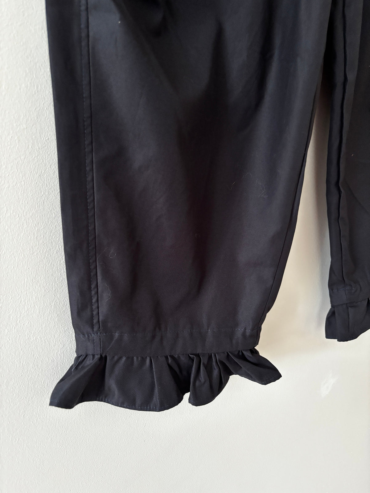 Navy Barrel Leg Trousers with Frill 14