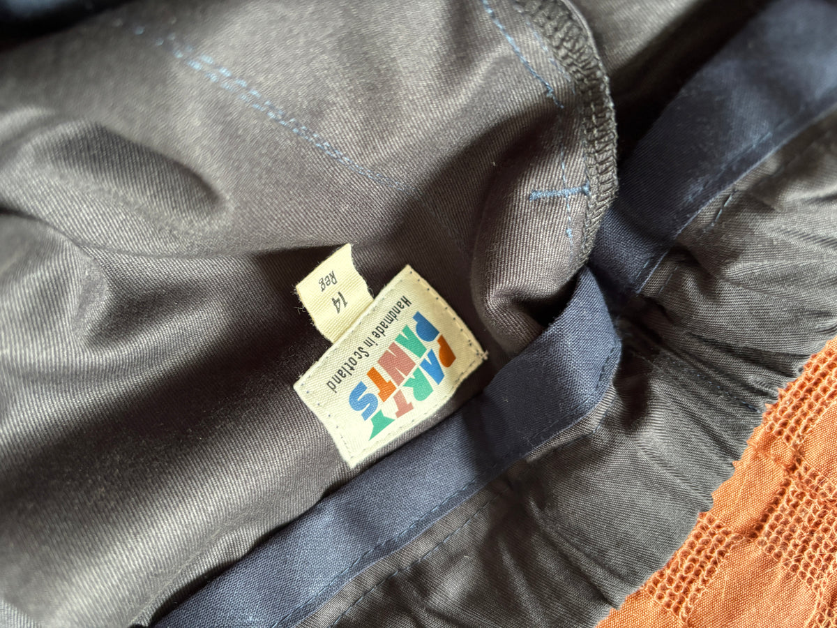 Navy Barrel Leg Trousers with Frill 14