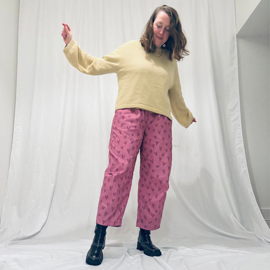 Heart barrel-leg trousers
