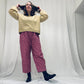 Heart barrel-leg trousers