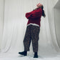 Leopard barrel-leg trousers