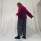 Leopard barrel-leg trousers