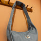 Light blue denim moon bag