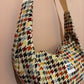 Multicoloured dogtooth moon bag