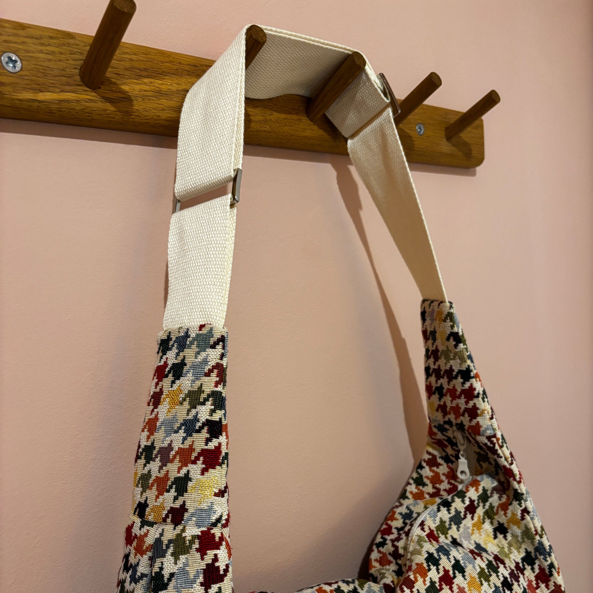 Multicoloured dogtooth moon bag