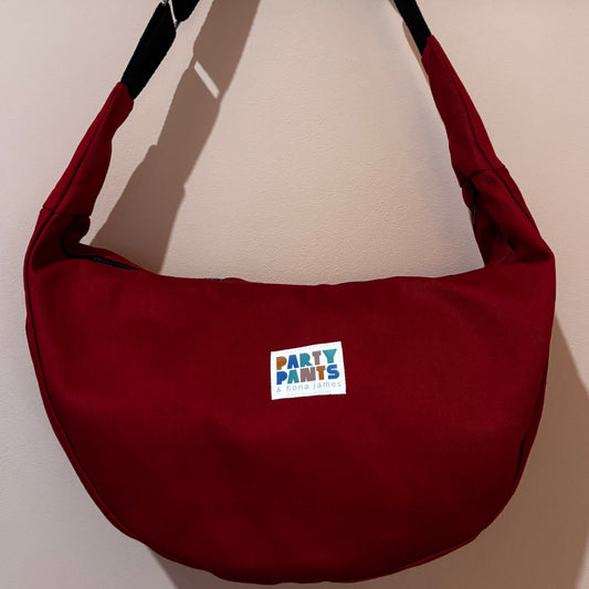 Red and black moon bag