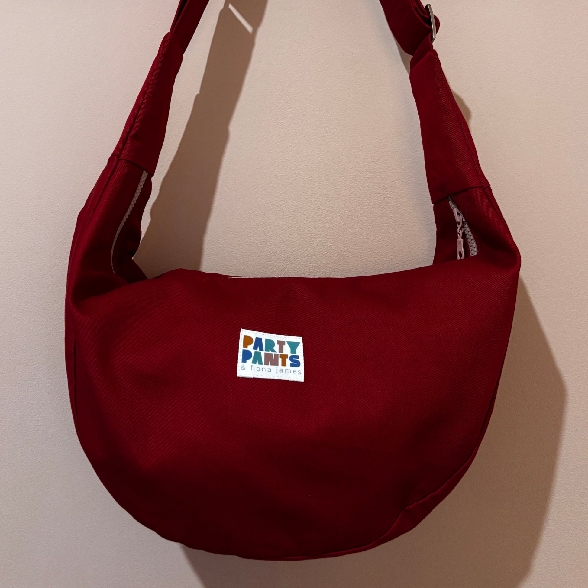 Red and pink moon bag