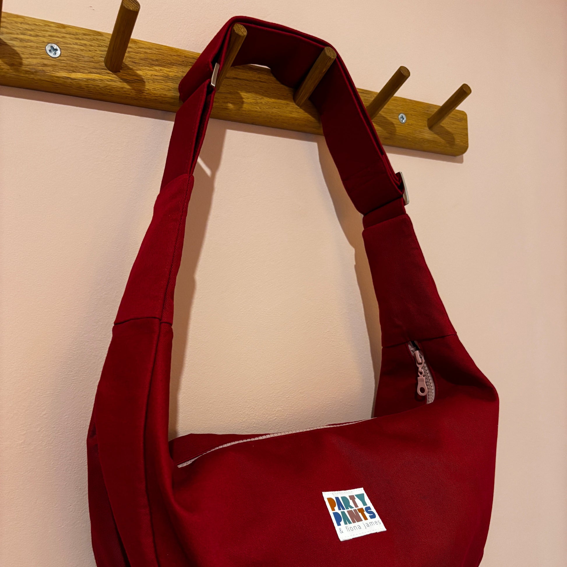 Red and pink moon bag