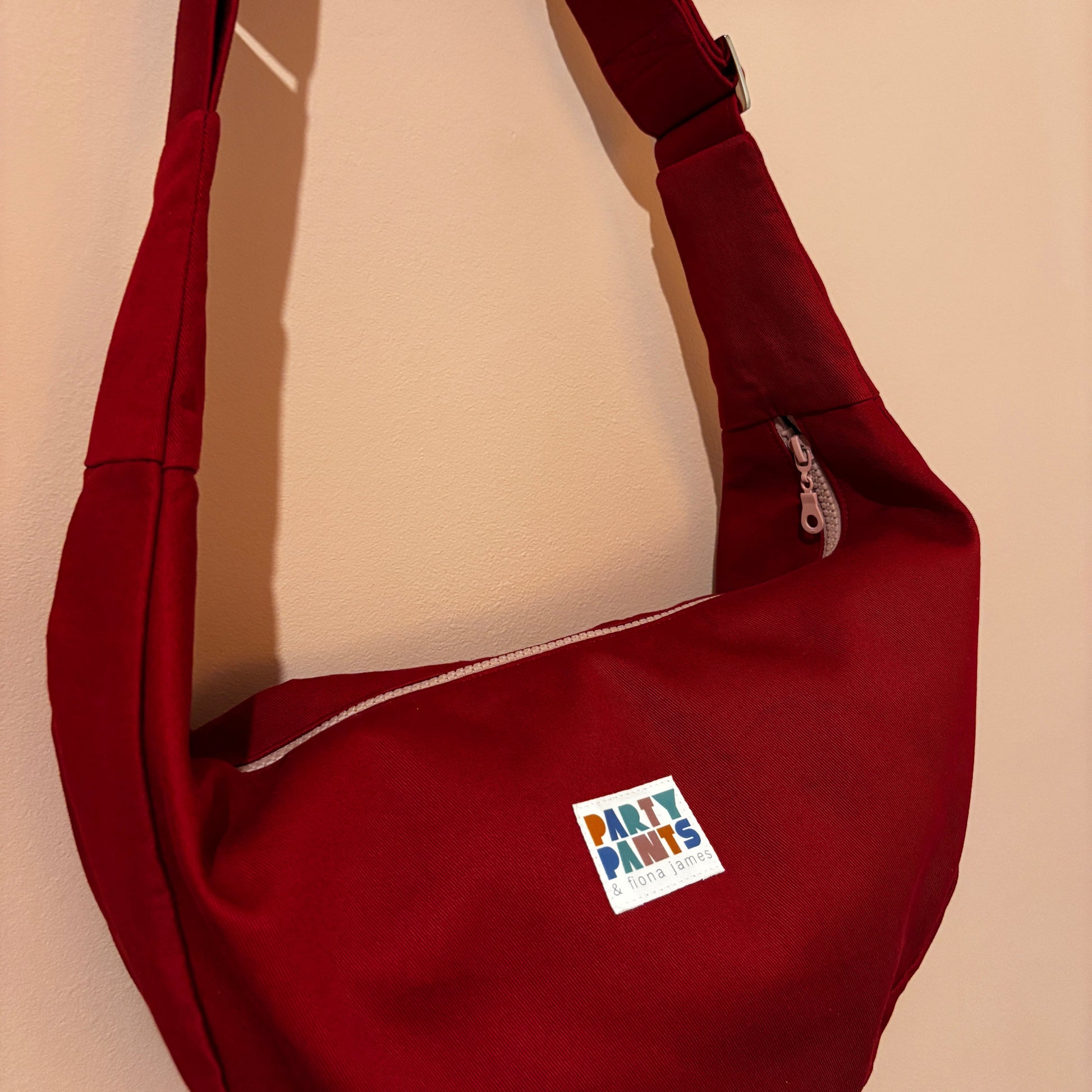 Red and pink moon bag