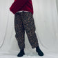 Leopard barrel-leg trousers